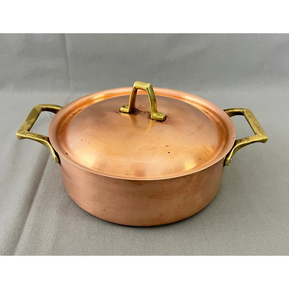 Paul Revere Ware USA Solid Copper Pot 2 QT Buffet Casserole Stock Pan 8062